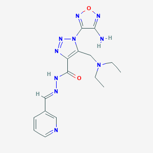 molecular formula C16H20N10O2 B392902 1-(4-amino-1,2,5-oxadiazol-3-yl)-5-(diethylaminomethyl)-N-[(E)-pyridin-3-ylmethylideneamino]triazole-4-carboxamide CAS No. 1098593-73-7