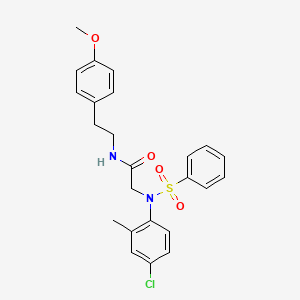 molecular formula C24H25ClN2O4S B3929021 N~2~-(4-chloro-2-methylphenyl)-N~1~-[2-(4-methoxyphenyl)ethyl]-N~2~-(phenylsulfonyl)glycinamide 