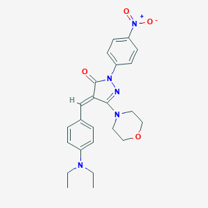 molecular formula C24H27N5O4 B392903 (4E)-4-[[4-(diethylamino)phenyl]methylidene]-5-morpholin-4-yl-2-(4-nitrophenyl)pyrazol-3-one CAS No. 1164538-29-7