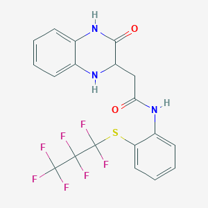 N-{2-[(heptafluoropropyl)thio]phenyl}-2-(3-oxo-1,2,3,4-tetrahydro-2-quinoxalinyl)acetamide