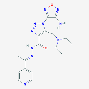 molecular formula C17H22N10O2 B392904 1-(4-amino-1,2,5-oxadiazol-3-yl)-5-[(diethylamino)methyl]-N'-[1-(4-pyridinyl)ethylidene]-1H-1,2,3-triazole-4-carbohydrazide 