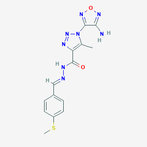 molecular formula C14H14N8O2S B392905 1-(4-amino-1,2,5-oxadiazol-3-yl)-5-methyl-N'-[4-(methylsulfanyl)benzylidene]-1H-1,2,3-triazole-4-carbohydrazide 