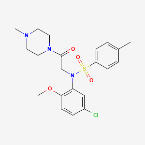 molecular formula C21H26ClN3O4S B3929063 N-(5-chloro-2-methoxyphenyl)-4-methyl-N-[2-(4-methyl-1-piperazinyl)-2-oxoethyl]benzenesulfonamide 