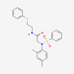 molecular formula C24H26N2O3S2 B3929071 N~2~-(2,4-dimethylphenyl)-N~2~-(phenylsulfonyl)-N~1~-[2-(phenylthio)ethyl]glycinamide 