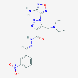 molecular formula C17H20N10O4 B392908 1-(4-amino-1,2,5-oxadiazol-3-yl)-5-[(diethylamino)methyl]-N'-[(E)-(3-nitrophenyl)methylidene]-1H-1,2,3-triazole-4-carbohydrazide 