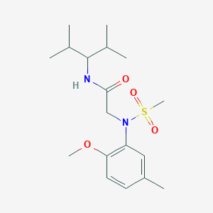 molecular formula C18H30N2O4S B3929101 N~1~-(1-isopropyl-2-methylpropyl)-N~2~-(2-methoxy-5-methylphenyl)-N~2~-(methylsulfonyl)glycinamide 