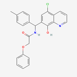 molecular formula C25H21ClN2O3 B3929126 N-[(5-chloro-8-hydroxy-7-quinolinyl)(4-methylphenyl)methyl]-2-phenoxyacetamide 