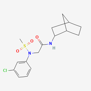 molecular formula C16H21ClN2O3S B3929136 N~1~-bicyclo[2.2.1]hept-2-yl-N~2~-(3-chlorophenyl)-N~2~-(methylsulfonyl)glycinamide 