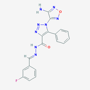 1-(4-amino-1,2,5-oxadiazol-3-yl)-N'-(3-fluorobenzylidene)-5-phenyl-1H-1,2,3-triazole-4-carbohydrazide