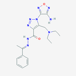 1-(4-amino-1,2,5-oxadiazol-3-yl)-5-[(diethylamino)methyl]-N'-(1-phenylethylidene)-1H-1,2,3-triazole-4-carbohydrazide