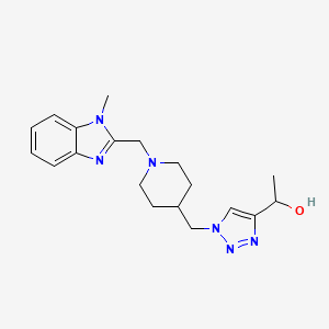 molecular formula C19H26N6O B3929207 1-[1-({1-[(1-methyl-1H-benzimidazol-2-yl)methyl]-4-piperidinyl}methyl)-1H-1,2,3-triazol-4-yl]ethanol bis(trifluoroacetate) (salt) 