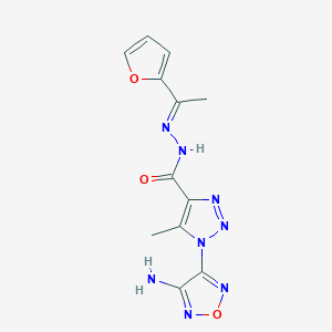 molecular formula C12H12N8O3 B392921 1-(4-amino-1,2,5-oxadiazol-3-yl)-N'-[1-(2-furyl)ethylidene]-5-methyl-1H-1,2,3-triazole-4-carbohydrazide CAS No. 339318-00-2