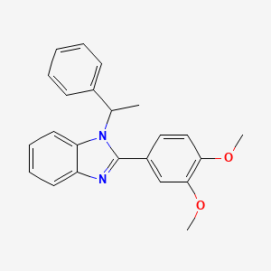 2-(3,4-DIMETHOXYPHENYL)-1-(1-PHENYLETHYL)-1H-1,3-BENZODIAZOLE