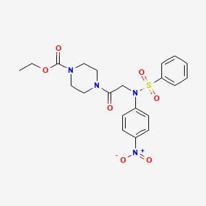 ethyl 4-[N-(4-nitrophenyl)-N-(phenylsulfonyl)glycyl]-1-piperazinecarboxylate