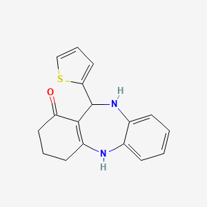 molecular formula C17H16N2OS B3929231 11-(2-thienyl)-2,3,4,5,10,11-hexahydro-1H-dibenzo[b,e][1,4]diazepin-1-one 