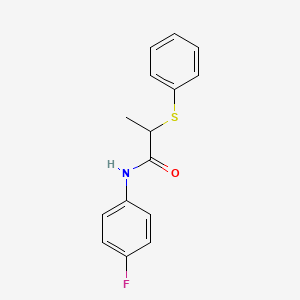 molecular formula C15H14FNOS B3929251 N-(4-fluorophenyl)-2-(phenylthio)propanamide 