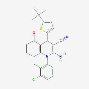 2-Amino-4-(5-tert-butyl-2-thienyl)-1-(3-chloro-2-methylphenyl)-5-oxo-1,4,5,6,7,8-hexahydro-3-quinolinecarbonitrile