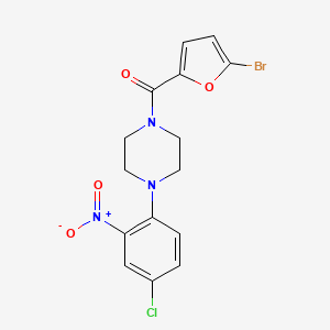 molecular formula C15H13BrClN3O4 B3929307 1-(5-bromo-2-furoyl)-4-(4-chloro-2-nitrophenyl)piperazine 