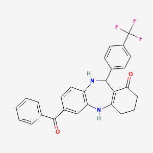 molecular formula C27H21F3N2O2 B3929309 7-benzoyl-11-[4-(trifluoromethyl)phenyl]-2,3,4,5,10,11-hexahydro-1H-dibenzo[b,e][1,4]diazepin-1-one 