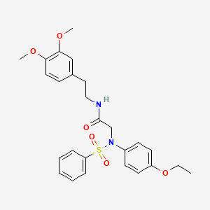 molecular formula C26H30N2O6S B3929322 N~1~-[2-(3,4-dimethoxyphenyl)ethyl]-N~2~-(4-ethoxyphenyl)-N~2~-(phenylsulfonyl)glycinamide 