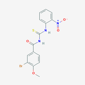 molecular formula C15H12BrN3O4S B3929328 3-bromo-4-methoxy-N-[(2-nitrophenyl)carbamothioyl]benzamide 