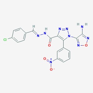 1-(4-amino-1,2,5-oxadiazol-3-yl)-N'-(4-chlorobenzylidene)-5-{3-nitrophenyl}-1H-1,2,3-triazole-4-carbohydrazide