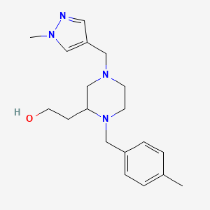 2-{1-(4-methylbenzyl)-4-[(1-methyl-1H-pyrazol-4-yl)methyl]-2-piperazinyl}ethanol