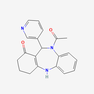 10-acetyl-11-(3-pyridinyl)-2,3,4,5,10,11-hexahydro-1H-dibenzo[b,e][1,4]diazepin-1-one