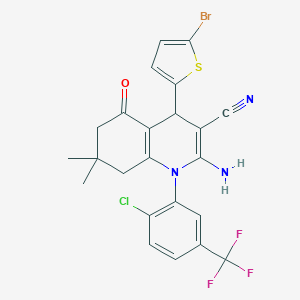 2-Amino-4-(5-bromo-2-thienyl)-1-[2-chloro-5-(trifluoromethyl)phenyl]-7,7-dimethyl-5-oxo-1,4,5,6,7,8-hexahydro-3-quinolinecarbonitrile