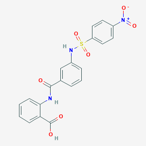 molecular formula C20H15N3O7S B3929374 2-[(3-{[(4-nitrophenyl)sulfonyl]amino}benzoyl)amino]benzoic acid 