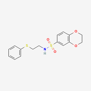 molecular formula C16H17NO4S2 B3929385 N-[2-(phenylthio)ethyl]-2,3-dihydro-1,4-benzodioxine-6-sulfonamide 