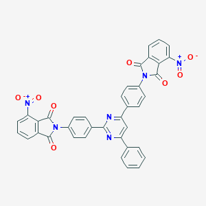molecular formula C38H20N6O8 B392940 4-nitro-2-{4-[2-(4-{4-nitro-1,3-dioxo-1,3-dihydro-2H-isoindol-2-yl}phenyl)-6-phenyl-4-pyrimidinyl]phenyl}-1H-isoindole-1,3(2H)-dione 