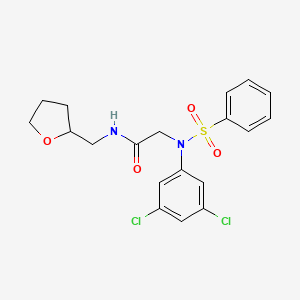 molecular formula C19H20Cl2N2O4S B3929405 N~2~-(3,5-dichlorophenyl)-N~2~-(phenylsulfonyl)-N-(tetrahydrofuran-2-ylmethyl)glycinamide 