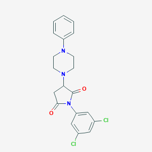 molecular formula C20H19Cl2N3O2 B392946 1-(3,5-Dichlorophenyl)-3-(4-phenylpiperazin-1-yl)pyrrolidine-2,5-dione CAS No. 301194-50-3