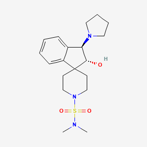 molecular formula C19H29N3O3S B3929487 (2R*,3R*)-2-hydroxy-N,N-dimethyl-3-(1-pyrrolidinyl)-2,3-dihydro-1'H-spiro[indene-1,4'-piperidine]-1'-sulfonamide 