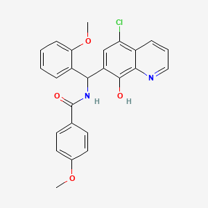 N-[(5-chloro-8-hydroxyquinolin-7-yl)-(2-methoxyphenyl)methyl]-4-methoxybenzamide