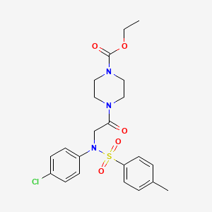 molecular formula C22H26ClN3O5S B3929537 ethyl 4-{N-(4-chlorophenyl)-N-[(4-methylphenyl)sulfonyl]glycyl}-1-piperazinecarboxylate 