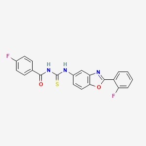 4-fluoro-N-({[2-(2-fluorophenyl)-1,3-benzoxazol-5-yl]amino}carbonothioyl)benzamide