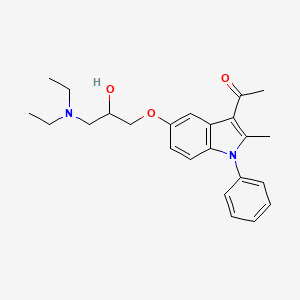 molecular formula C24H30N2O3 B3929577 1-{5-[3-(DIETHYLAMINO)-2-HYDROXYPROPOXY]-2-METHYL-1-PHENYL-1H-INDOL-3-YL}ETHAN-1-ONE 