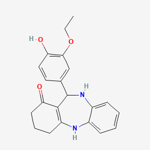 11-(3-ethoxy-4-hydroxyphenyl)-2,3,4,5,10,11-hexahydro-1H-dibenzo[b,e][1,4]diazepin-1-one