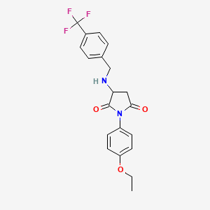 molecular formula C20H19F3N2O3 B3929596 1-(4-ethoxyphenyl)-3-{[4-(trifluoromethyl)benzyl]amino}-2,5-pyrrolidinedione 