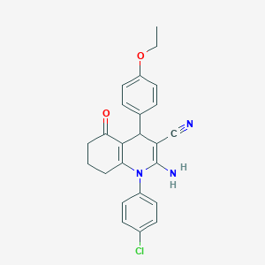 molecular formula C24H22ClN3O2 B392961 2-Amino-1-(4-chlorophenyl)-4-(4-ethoxyphenyl)-5-oxo-1,4,5,6,7,8-hexahydro-3-quinolinecarbonitrile 