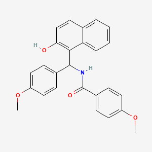 molecular formula C26H23NO4 B3929612 N-[(2-hydroxy-1-naphthyl)(4-methoxyphenyl)methyl]-4-methoxybenzamide 