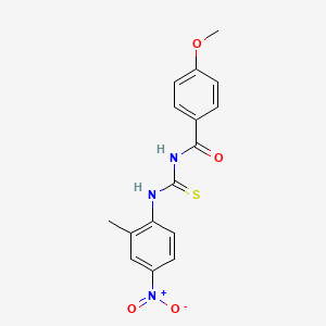 molecular formula C16H15N3O4S B3929638 4-methoxy-N-{[(2-methyl-4-nitrophenyl)amino]carbonothioyl}benzamide 