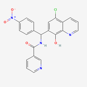 N-[(5-chloro-8-hydroxy-7-quinolinyl)(4-nitrophenyl)methyl]nicotinamide