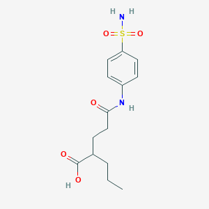 molecular formula C14H20N2O5S B3929675 5-{[4-(aminosulfonyl)phenyl]amino}-5-oxo-2-propylpentanoic acid 