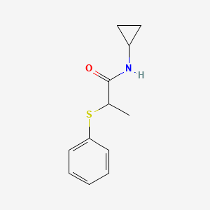 molecular formula C12H15NOS B3929680 N-cyclopropyl-2-(phenylthio)propanamide CAS No. 6415-28-7