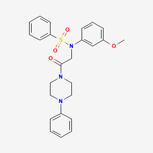 N-(3-methoxyphenyl)-N-[2-oxo-2-(4-phenylpiperazin-1-yl)ethyl]benzenesulfonamide