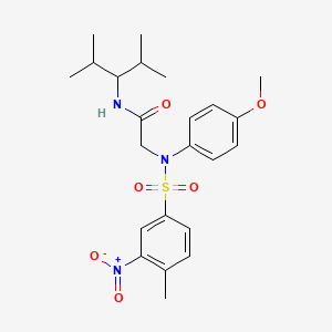 molecular formula C23H31N3O6S B3929719 N~1~-(1-isopropyl-2-methylpropyl)-N~2~-(4-methoxyphenyl)-N~2~-[(4-methyl-3-nitrophenyl)sulfonyl]glycinamide 