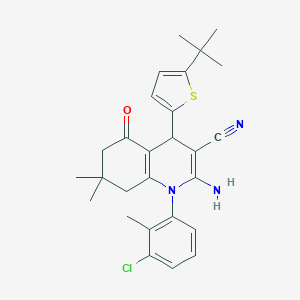 2-Amino-4-(5-tert-butyl-2-thienyl)-1-(3-chloro-2-methylphenyl)-7,7-dimethyl-5-oxo-1,4,5,6,7,8-hexahydro-3-quinolinecarbonitrile